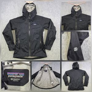 Patagonia Jacket Womens XS Black H2No Waterproof Hooded Rain Shadow Shell 84484